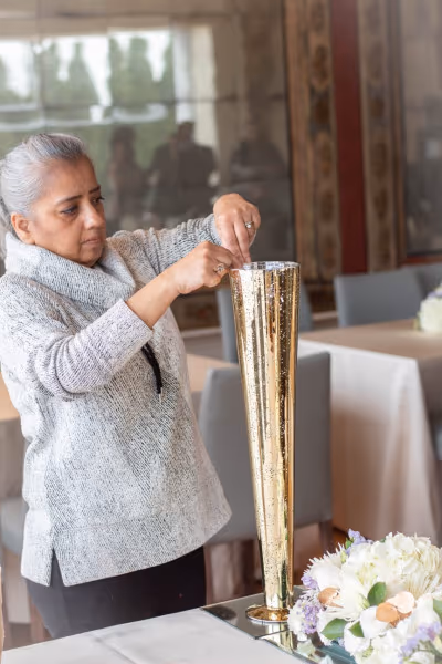 Event floral installation in progress by Simply Elegant Florals