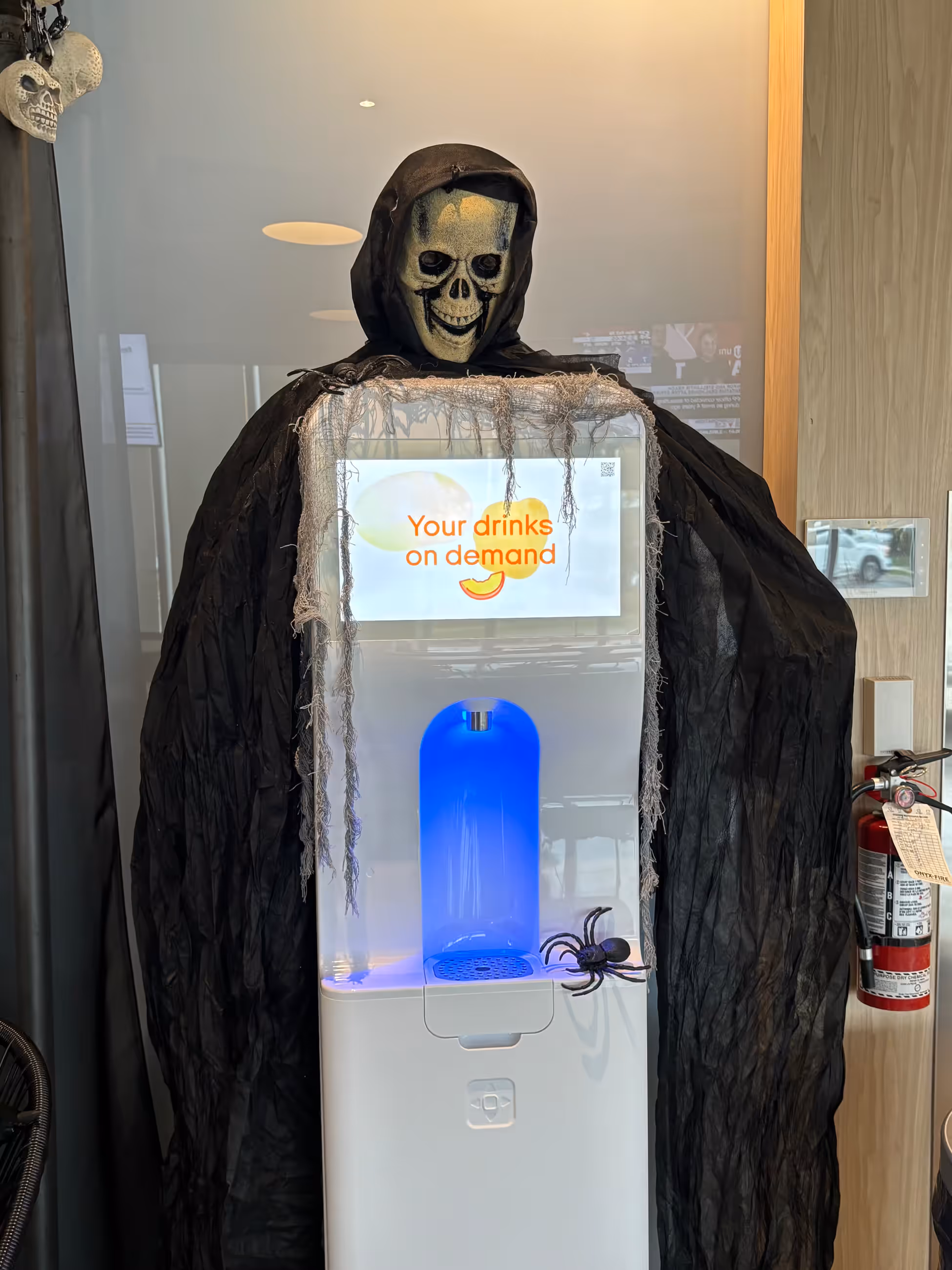 Grim reaper costume drink dispenser halloween decor