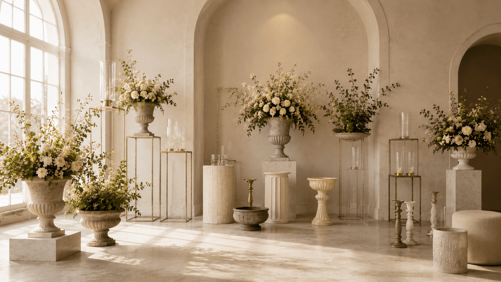 Elegant event styling and floral installation by Simply Elegant Florals