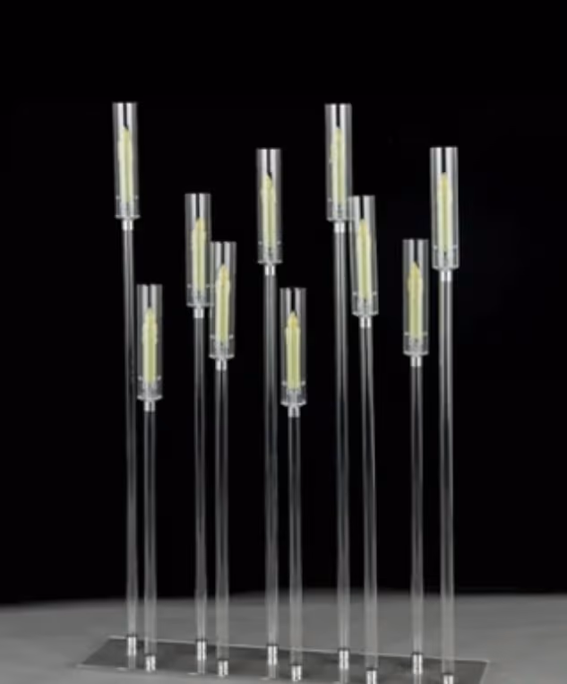 Acrylic candle stand rental for wedding table and event décor — item SEFR620
