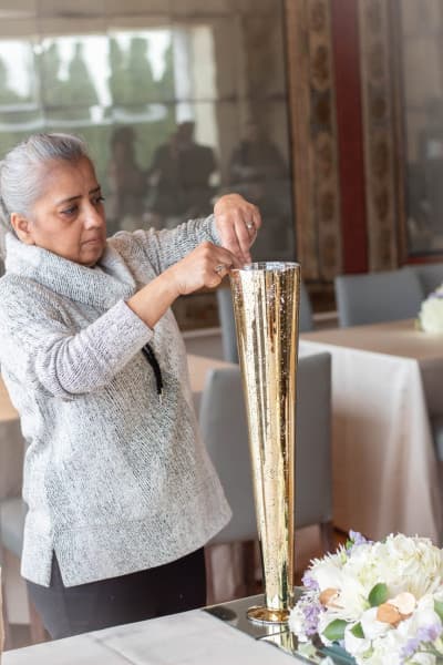 Event floral installation in progress by Simply Elegant Florals
