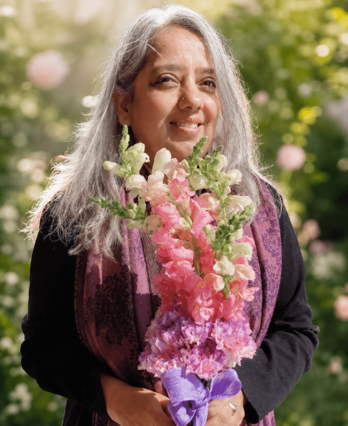 Fouzia, owner and lead floral designer of Simply Elegant Florals