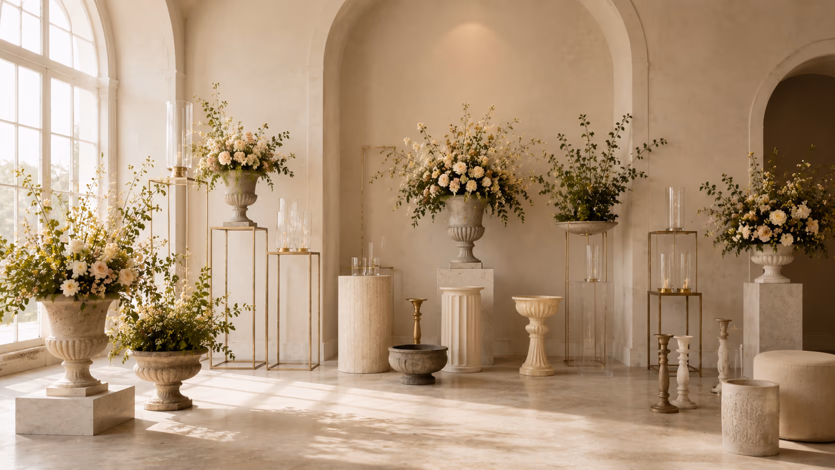 Elegant event styling and floral installation by Simply Elegant Florals